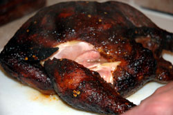 Hot steamy barbecue chicken