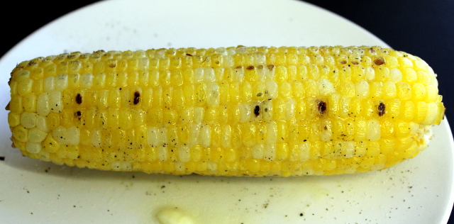 Grilled Corn with Butter Salt and Pepper