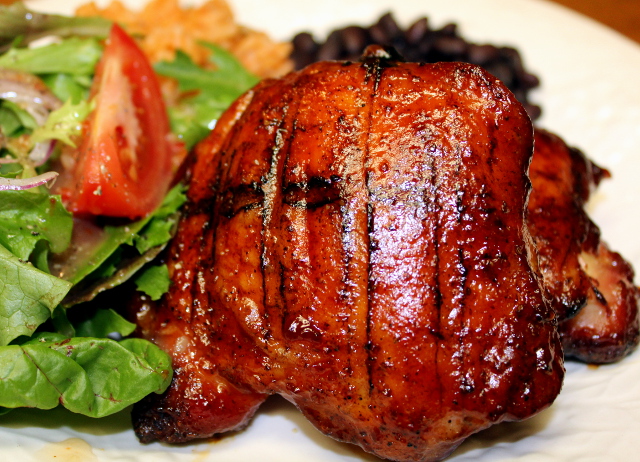 Plated Barbecue Chicken Thighs