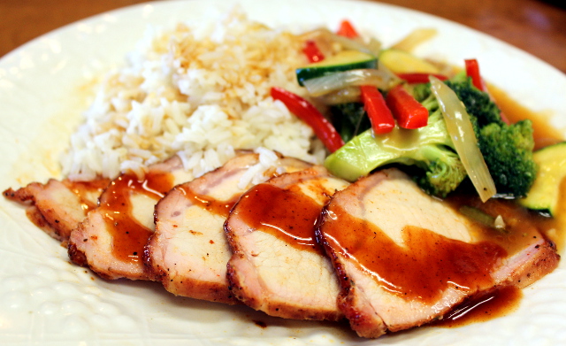 Plated Barbecue Pork Loin