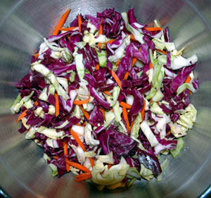 Julienned Cabbage & Carrots for Coleslaw